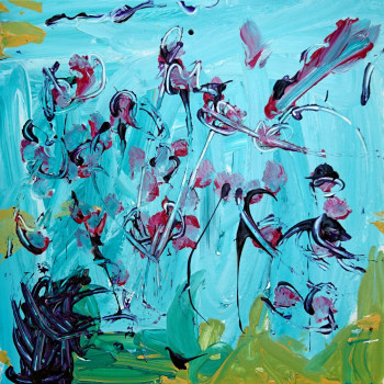 FLORA SOBRE TURQUESA