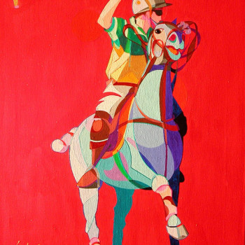 2011 - POLO SOBRE FONDO ROJO
