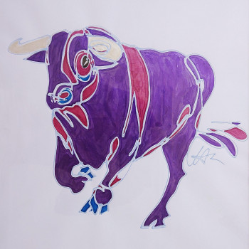 TORO BRAVO EN LILA